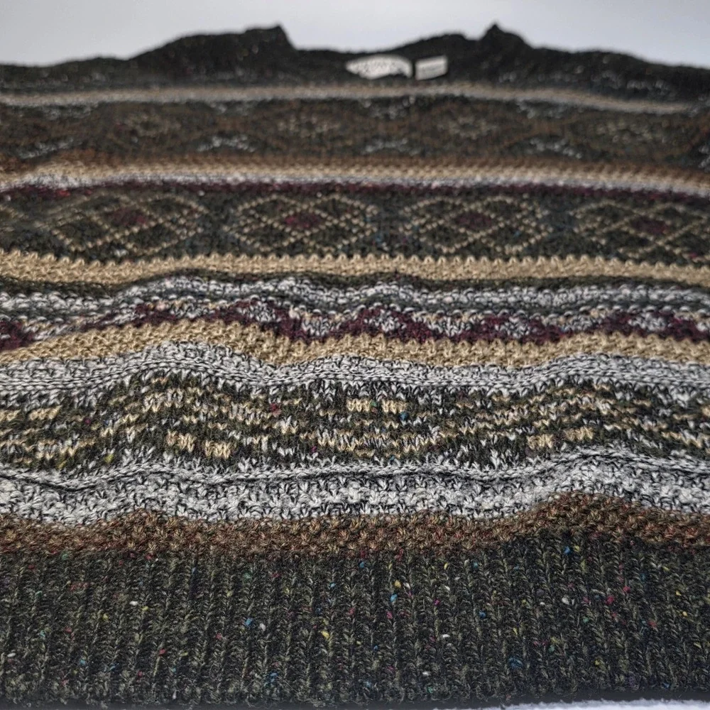 Vintage Prima Magalia Knit Sweater Mens L Brown Wool Blend Crew Neck Coogi Style